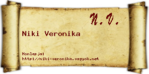 Niki Veronika névjegykártya